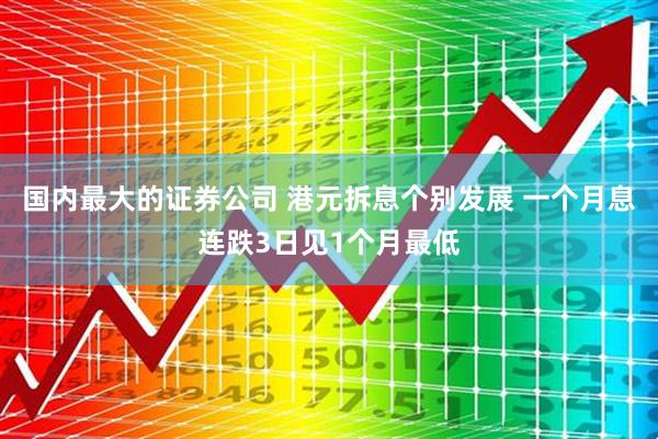 国内最大的证券公司 港元拆息个别发展 一个月息连跌3日见1个月最低